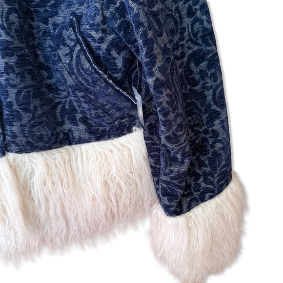 Free People Sabina Fur trim penny lane Bomber jacket brocade $450 XS - Picture 3 of 12